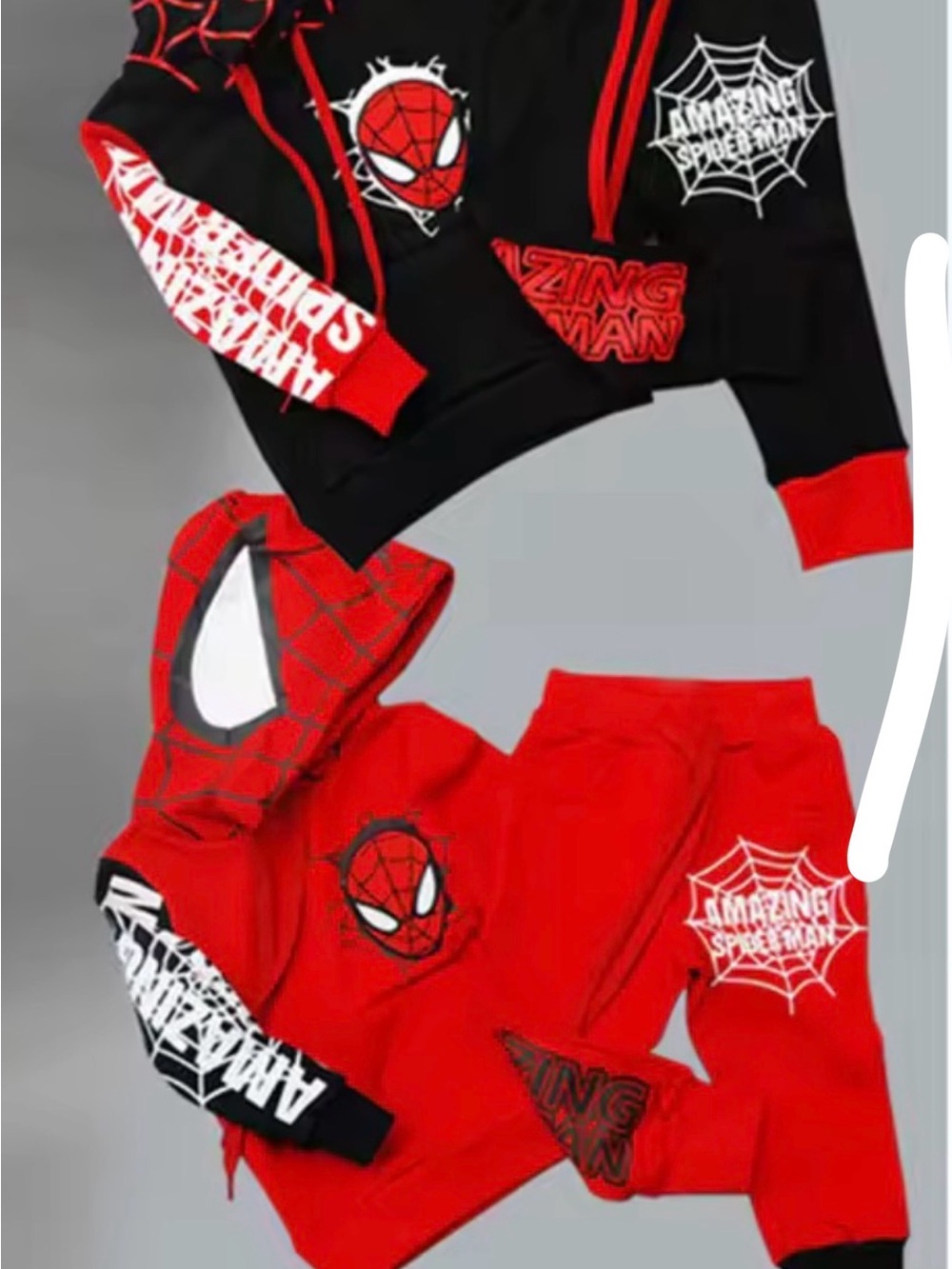 Marvel Spider-Man Kids Costume Set - Red & Black Hoodie, Pants